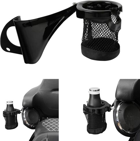 TCT-MOTORPARTS Drink Cup Holder Passenger Fits for Harley Touring Tri Glide Ultra Classic 15-23 in Saudi Arabia