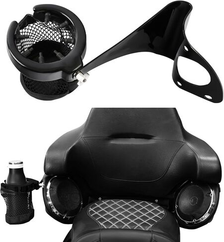 TCT-MOTORPARTS Drink Cup Holder Passenger Fits for Harley Touring Tri Glide Ultra Classic 15-23 in Saudi Arabia