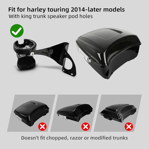 TCT-MOTORPARTS Drink Cup Holder Passenger Fits for Harley Touring Tri Glide Ultra Classic 15-23 in Saudi Arabia