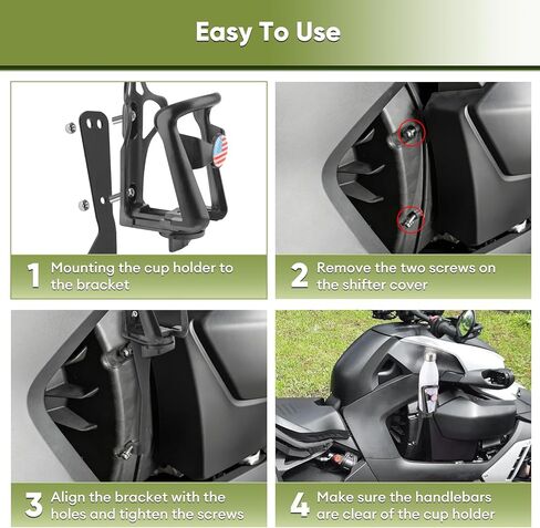 Mototcycle Drink Holder for Can-Am Ryker, Driver Right Side Mount, 12-20 oz, Adjustable Cup Holder Kit for Can-Am Ryker 600/900/ Rally 2019-2025 for Sport Edition 2022-2025, Water Bottle Cage in Kuwait