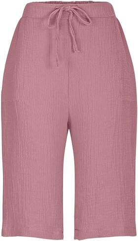 SHAOBGE Bermuda Shorts for Women 2026 - Knee Length High Waisted Baggy Shorts Cotton Linen Summer Casual Lounge Outfits in Saudi Arabia