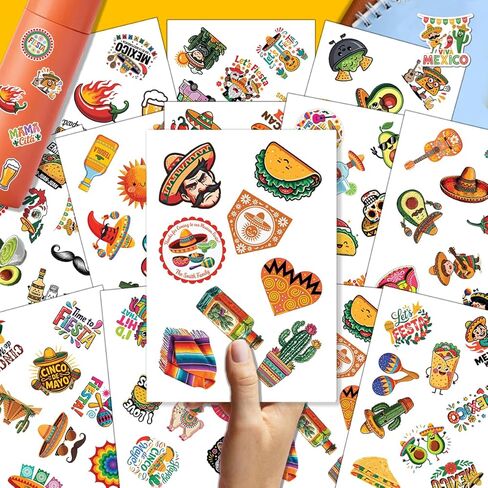 100pcs Mexican Fiesta Stickers, Cinco De Mayo Sticker Waterproof Vinyl Perfect for Phone Cases, Laptops, Luggage, Birthday Parties, Picnic Crafts, and Daily Decoration in Kuwait