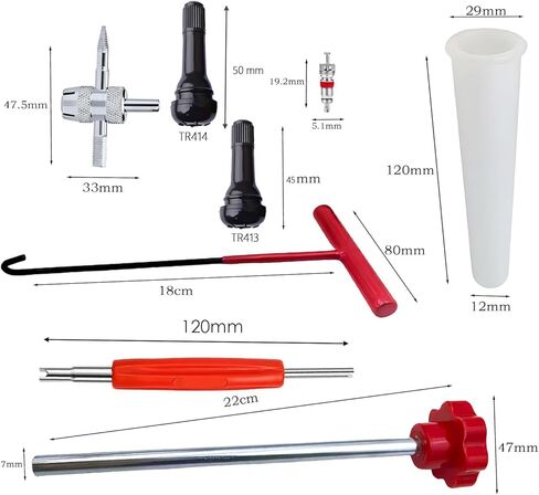 31PCS Quick Change Tire Valve Core Tool Kit - for Car, Truck, SUV, ATV, Motorcycle - Fits 11.3mm Rim Holes - Replace Valve Stems (TR413,TR414) in Saudi Arabia