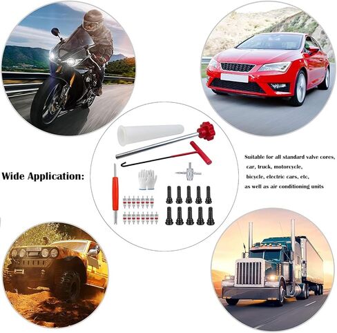 31PCS Quick Change Tire Valve Core Tool Kit - for Car, Truck, SUV, ATV, Motorcycle - Fits 11.3mm Rim Holes - Replace Valve Stems (TR413,TR414) in Saudi Arabia
