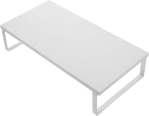 Monitor Riser Stand with Desk Organizer for Office and Home Use Stable Laptop and Computer Monitor Stand Riser White 40X20X8Cm for Workspace in Saudi Arabia