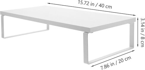 Monitor Riser Stand with Desk Organizer for Office and Home Use Stable Laptop and Computer Monitor Stand Riser White 40X20X8Cm for Workspace in Saudi Arabia
