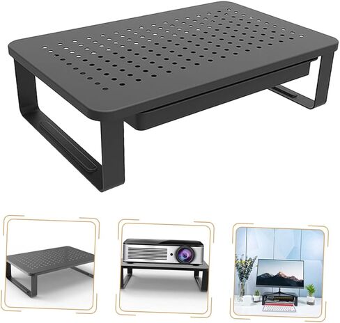 jojofuny Monitor Riser with Ergonomic Laptop Stand for Desk Space-saving Desktop Organizer with Heat Dissipation for Office and Home Use in Saudi Arabia