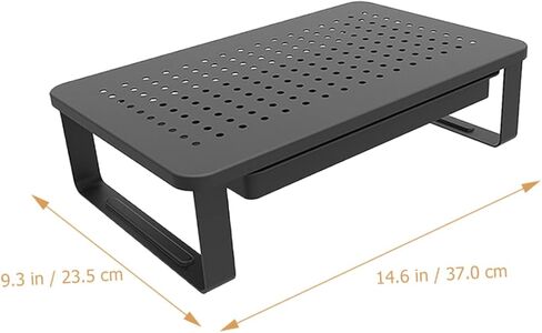 jojofuny Monitor Riser with Ergonomic Laptop Stand for Desk Space-saving Desktop Organizer with Heat Dissipation for Office and Home Use in Saudi Arabia
