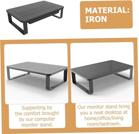 jojofuny Monitor Riser with Ergonomic Laptop Stand for Desk Space-saving Desktop Organizer with Heat Dissipation for Office and Home Use in Saudi Arabia