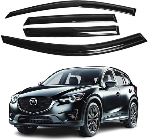 يناسب مجموعة واقي نافذة الدخان من مازدا CX-5 2013 2014 2015 2016 - حماية من الشمس والمطر وفتحة التهوية، مجموعة حماية عاكس النافذة مكونة من 4 قطع in Saudi Arabia
