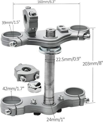 39/42mm Front Fork Triple Tree Clamp Riser Steering Stem Upside Down For Dirt Pit Bike Off-Road Motorcycle Motocross CRF50 XR50 SDG SSR Apollo Coolster Taotao 70cc 90cc 110cc 125cc in Kuwait