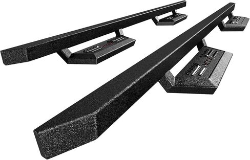 لوحات الجري KYX لـ 2015-2025 Ford F150 SuperCrew Cab/ 2017-2025 Ford F250 F350 SuperDuty Crew Cab، 6 بوصات جانبية خطوات Nerf Bars Truck Step Rails - شعار فضي in Saudi Arabia