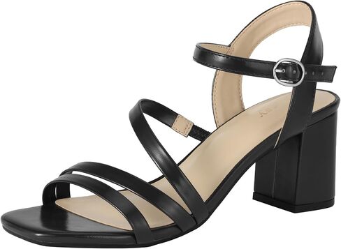 Jussy Women's Chunky Block Strappy Heeled Sandals 2.75 Inch Square Open Toe Ankle Strap High Heels Wedding Bridal Shoes Low Heels Sandals for Party Dress in Saudi Arabia