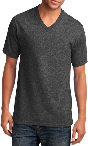 JustBlanks Mens 100% Cotton Short Sleeves Core Cotton V-Neck T-Shirt in Kuwait