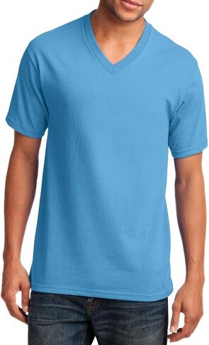 JustBlanks Mens 100% Cotton Short Sleeves Core Cotton V-Neck T-Shirt in Saudi Arabia