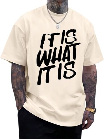 Men's Graphic Tees Funny Letter Print Oversized Vintage T Shirts Cool Shirt Streetwear Baggy Casual Tee Tops in Saudi Arabia