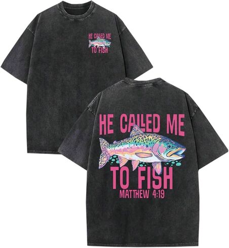 Men's Washed Cotton T-Shirt, Vintage Christian Faith Streetwear, Heavyweight Retro Bible Verse Graphic Oversized Tee in Kuwait