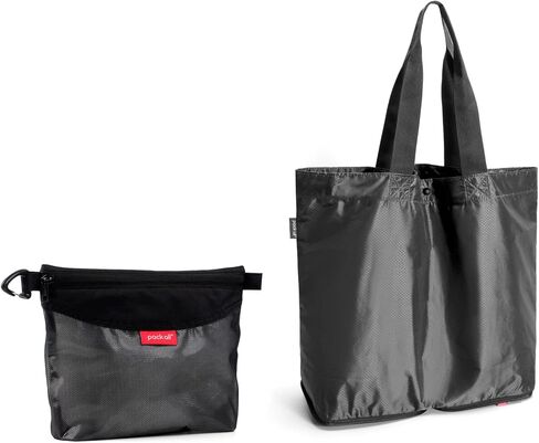 pack all Travel Accessories Bundle | Zipper Pouch (M) & 16L Foldable Tote Bag (Black) in Saudi Arabia