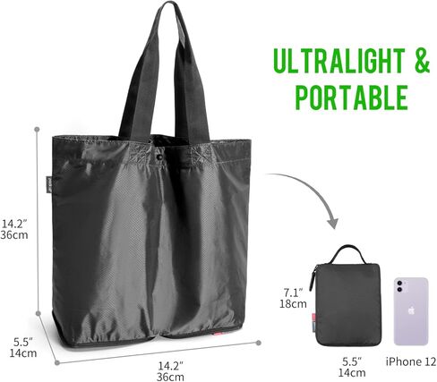 pack all Travel Accessories Bundle | Zipper Pouch (M) & 16L Foldable Tote Bag (Black) in Saudi Arabia