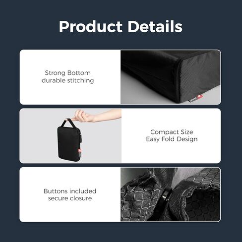 pack all Travel Accessories Bundle | Zipper Pouch (M) & 16L Foldable Tote Bag (Black) in Saudi Arabia