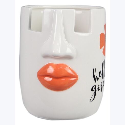 Young's Inc Ceramic Eyeglass and Stationery Holder Cup – White Face Desk Organizer with Sunglass Stand, 5 InchMulti-Purpose Accessories Organizer for Home, Office, Vanity, or Nightstand Decor in Kuwait