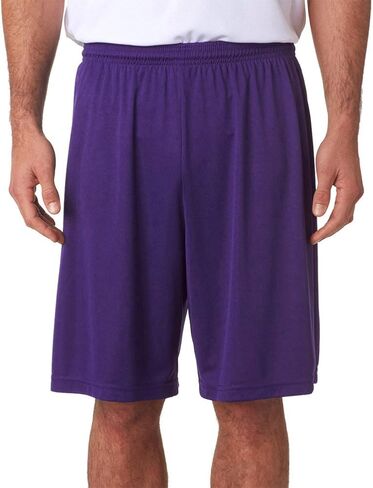 A4 Men's 9 inch Moisture Wicking Performance Interlock Short, PURPLE, X-Large in Saudi Arabia