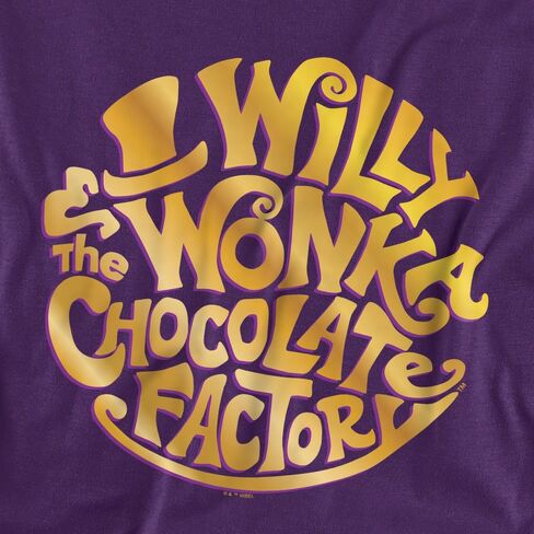 تي شيرت للأطفال من Willy Wonka and the Chocolate Factory بشعار الدائرة الذهبية للأولاد والبنات الشباب، أرجواني، مقاس X-Small in Saudi Arabia