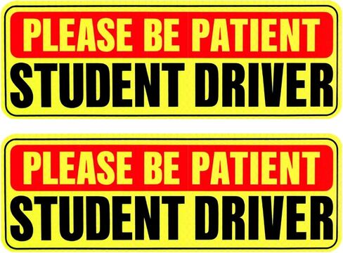 2 Pack Student Driver Magnet Signs for Car, Reflective Safety Warning Bumper Stickers, Waterproof & Weather Resistant Magnetic Be Patient Rookie Driver Signs for Vehicles, Colorful High Visibility in Kuwait