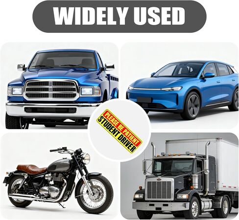 2 Pack Student Driver Magnet Signs for Car, Reflective Safety Warning Bumper Stickers, Waterproof & Weather Resistant Magnetic Be Patient Rookie Driver Signs for Vehicles, Colorful High Visibility in Kuwait