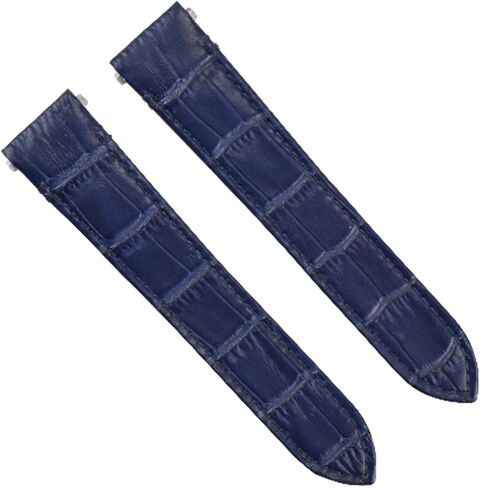 Ewatchparts 21MM LEATHER WATCH STRAP BAND COMPATIBLE WITH CARTIER SANTOS WSSA0018 4072 QUICKRELEASE BLUE in Saudi Arabia