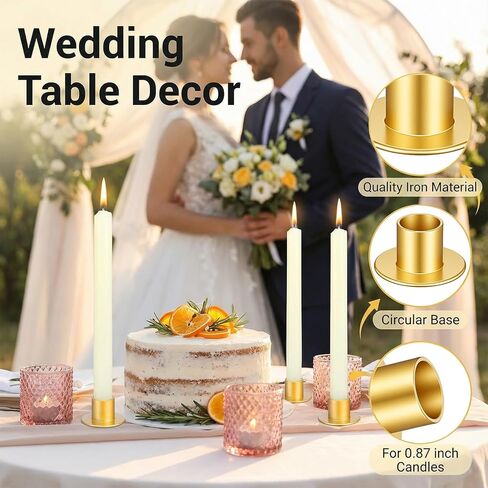 18 قطعة من حوامل الشموع المستدقة الذهبية، حوامل شمعدان معدنية للشموع العمودية، ديكور قطع مركزية لحفلات العشاء والذكرى السنوية للزفاف in Kuwait