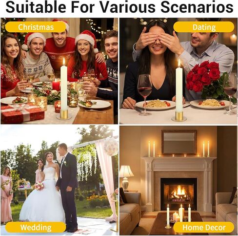 18 قطعة من حوامل الشموع المستدقة الذهبية، حوامل شمعدان معدنية للشموع العمودية، ديكور قطع مركزية لحفلات العشاء والذكرى السنوية للزفاف in Kuwait