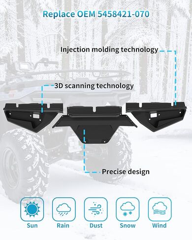 واقي مصد بلاستيكي خلفي لملحقات Polaris Sportsman 570 450 Touring 2021-2025، شفة خلفية سوداء مدمجة، استبدل OEM # 5458421-070 in Saudi Arabia