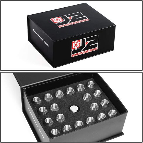 J2 Engineering 20 قطعة 7075 ألومنيوم مغلق النهاية M12 x 1.5 مجموعة صواميل العروة مع محول مقبس، فضي، مقعد مخروطي مناسب، LN-T7-005-15-SL in Saudi Arabia