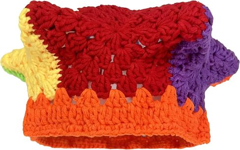 Handmade Crochet Star Hat Jester Design Crochet Knit Beanie for Mardi Gras Carnival in Kuwait