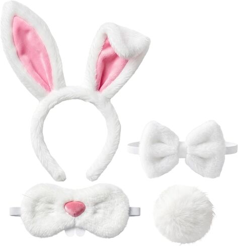 Norme Costume Set - Ears, Nose, Tail, and Bow Tie Fancy Dress Kit Accessories for Mardi Gras, Carnival in Saudi Arabia