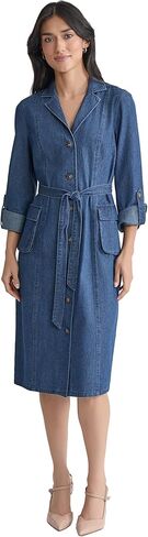 Jones New York Women's Long Sleeve Denim Midi Shirt Dress in Saudi Arabia