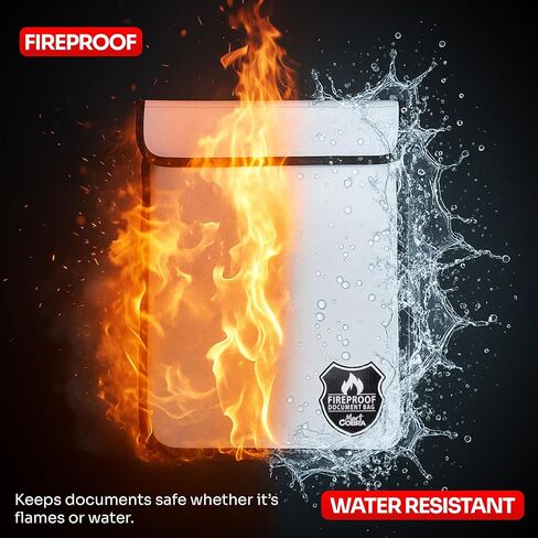 حقيبة مستندات مقاومة للحريق من مارت كوبرا مع سحاب للحريق وتخزين المستندات المقاومة للماء وحقيبة نقود مقاومة للحريق للنقود وحقيبة مقاومة للحريق للمستندات والملحقات الآمنة ومغلف حقيبة حامل المستندات المهمة in Kuwait