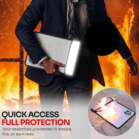 حقيبة مستندات مقاومة للحريق من مارت كوبرا مع سحاب للحريق وتخزين المستندات المقاومة للماء وحقيبة نقود مقاومة للحريق للنقود وحقيبة مقاومة للحريق للمستندات والملحقات الآمنة ومغلف حقيبة حامل المستندات المهمة in Kuwait