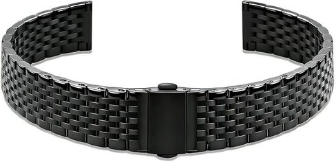 Juntan 20mm Stainless Steel Watch Band for Women, 9-Bead Slim Polished Quick Release Watch Strap, Elegant Replacement Bracelet for Ladies' Traditional & Smart Watches in Saudi Arabia