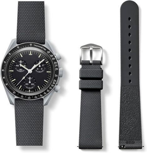 Strap for Moonswatch Watch,Universal 20mm Silicone Band Compatible Omega x Swatch Speedmaster,Lunar Soil Texture Replacement Strap for Swatch Omega 20mm Watch Men Women in Saudi Arabia
