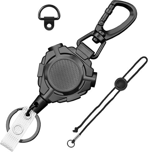 حامل ميكروفون CB قابل للسحب، حامل ميكروفون عالي التحمل، راديو CB قابل للسحب، سلك من الفولاذ المقاوم للصدأ 32 بوصة، حبل مرفق من النايلون 12 بوصة، حامل بحلقة على شكل حرف D متضمن in Kuwait