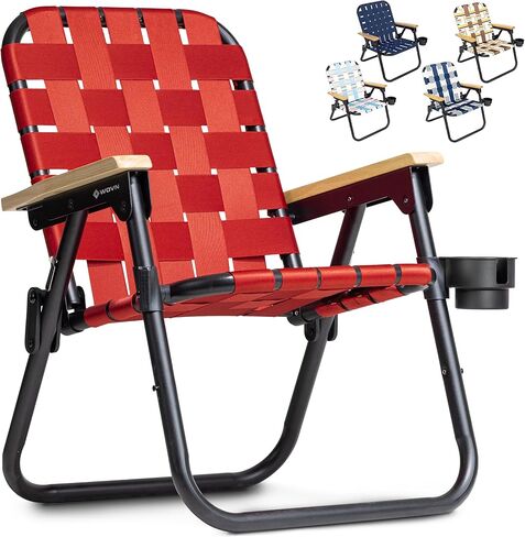 كراسي GoSports WOVN Premium للشاطئ والتخييم - كراسي ظهر قابلة للطي للبالغين - تتوفر 9 أنماط in Kuwait