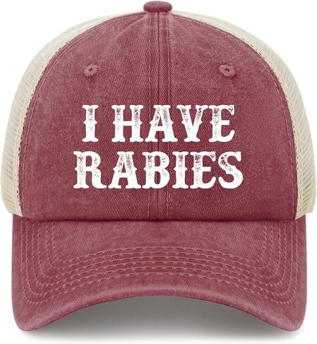 قبعة سائق الشاحنة I Have Rabies Hat للنساء، قبعة بيسبول، هدايا عيد ميلاد مضحكة in Kuwait
