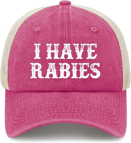 قبعة سائق الشاحنة I Have Rabies Hat للنساء، قبعة بيسبول، هدايا عيد ميلاد مضحكة in Kuwait