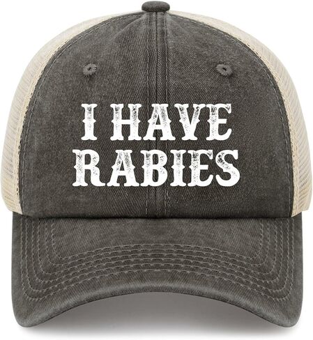 قبعة سائق الشاحنة I Have Rabies Hat للنساء، قبعة بيسبول، هدايا عيد ميلاد مضحكة in Saudi Arabia