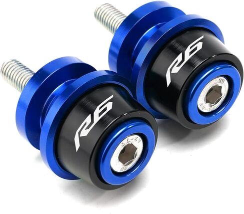 MOWOK For Yamaha R6 YZF-R6 YZFR6 Motorcycle Accessories CNC Aluminum 6mm M6 Swingarm Spools Sliders Swing Arm Screws Stand SwingArm (Red) in Saudi Arabia