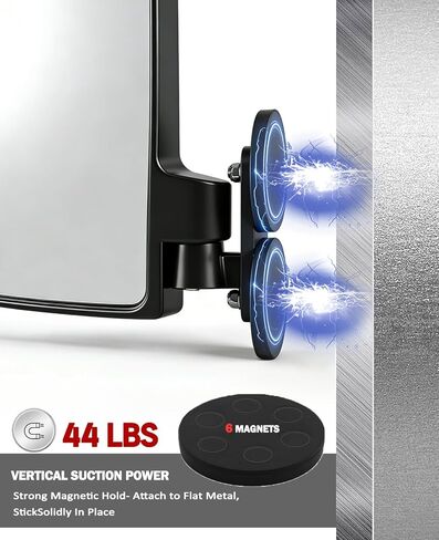 Magnetic Tractor Mirrors, Universal Side Mirrors for Tractor, Forklifts, Lawn Movers, Small Dozers, Easy Adjust & Stable View, Compatible with John Deere Kubota B BX Mahindra in Saudi Arabia