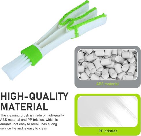 Set of 3 Mini Duster for Car Air Vent, 3 Arms Blinds Duster, Automotive Air Conditioner Cleaner and Brush, Cleaning Tools for Window Blinds, Keyboard, Air Conditioner Vents, Fans (Green) in Saudi Arabia