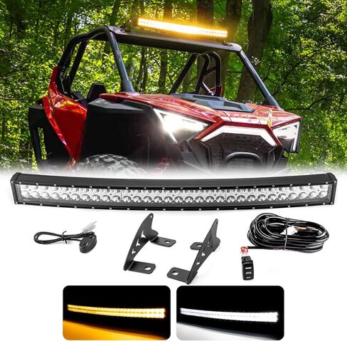 WeiSen 32" 180W Amber White LED Light Bar Compatible with Polaris RZR Pro R 4 2022-2025, with Straight Light Mount and Memory Function Wiring Harness in Saudi Arabia